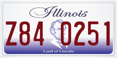 IL license plate Z840251