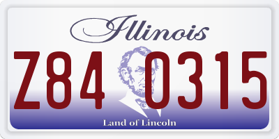IL license plate Z840315