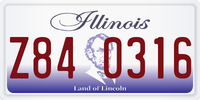 IL license plate Z840316