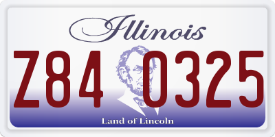 IL license plate Z840325