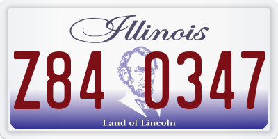 IL license plate Z840347