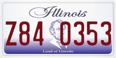 IL license plate Z840353