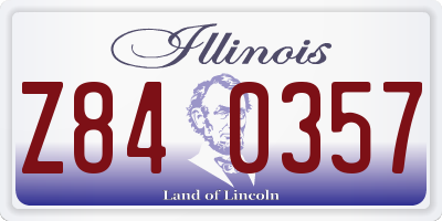 IL license plate Z840357