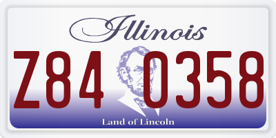 IL license plate Z840358