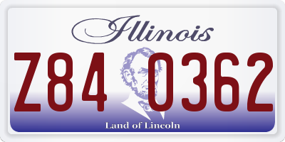 IL license plate Z840362