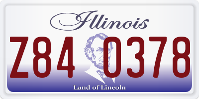 IL license plate Z840378
