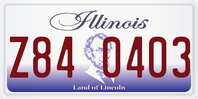IL license plate Z840403
