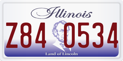 IL license plate Z840534