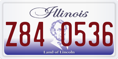 IL license plate Z840536