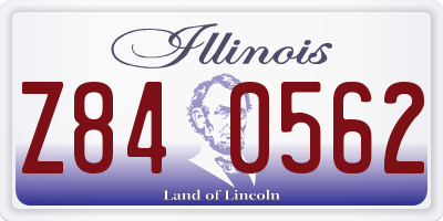 IL license plate Z840562