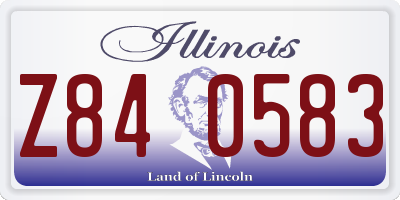 IL license plate Z840583