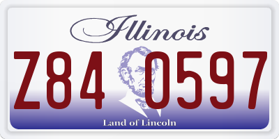 IL license plate Z840597