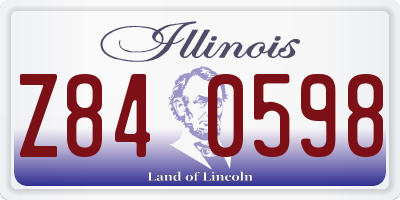 IL license plate Z840598