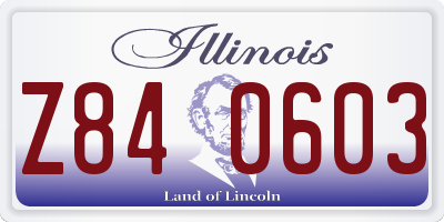 IL license plate Z840603