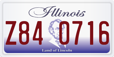 IL license plate Z840716