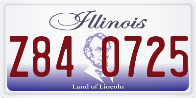 IL license plate Z840725