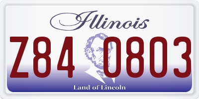 IL license plate Z840803