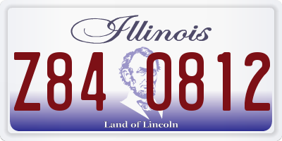 IL license plate Z840812