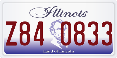 IL license plate Z840833