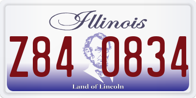 IL license plate Z840834