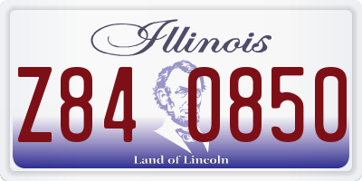 IL license plate Z840850
