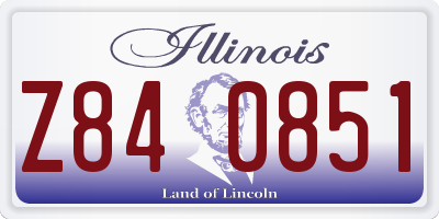 IL license plate Z840851