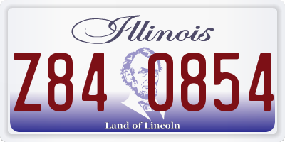 IL license plate Z840854