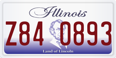 IL license plate Z840893
