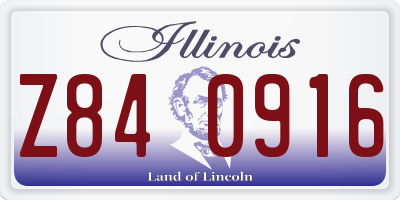 IL license plate Z840916