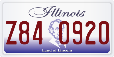 IL license plate Z840920