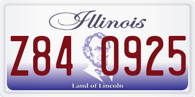 IL license plate Z840925