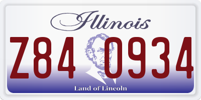 IL license plate Z840934