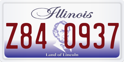 IL license plate Z840937