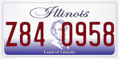IL license plate Z840958