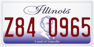 IL license plate Z840965