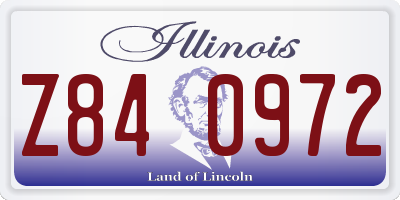 IL license plate Z840972