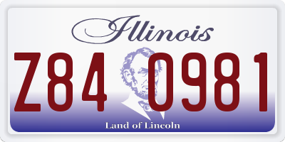 IL license plate Z840981