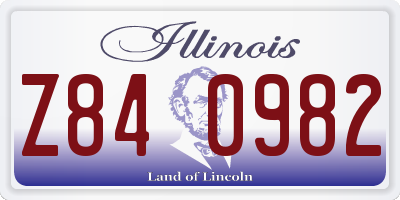 IL license plate Z840982