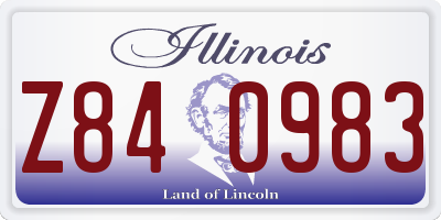 IL license plate Z840983