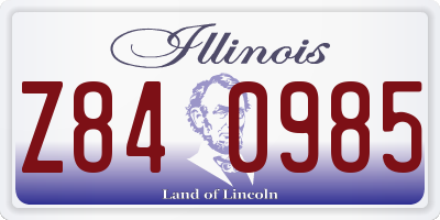 IL license plate Z840985