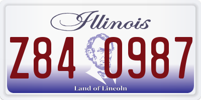 IL license plate Z840987
