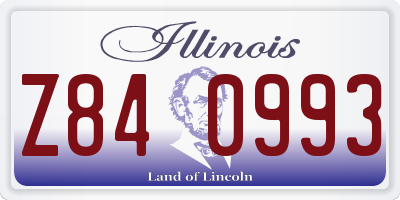 IL license plate Z840993