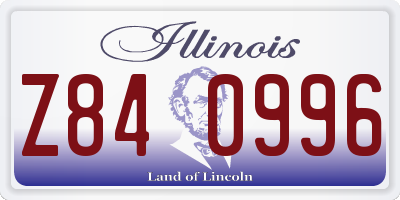 IL license plate Z840996