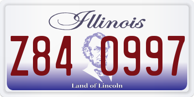 IL license plate Z840997