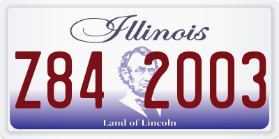 IL license plate Z842003