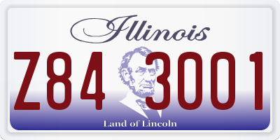 IL license plate Z843001