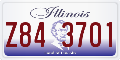 IL license plate Z843701