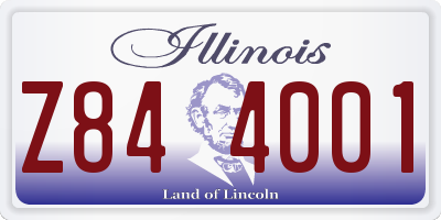 IL license plate Z844001