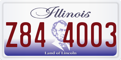 IL license plate Z844003