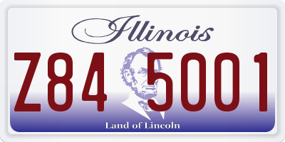 IL license plate Z845001